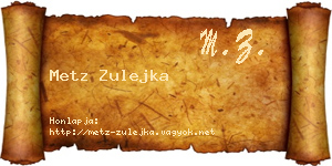 Metz Zulejka névjegykártya